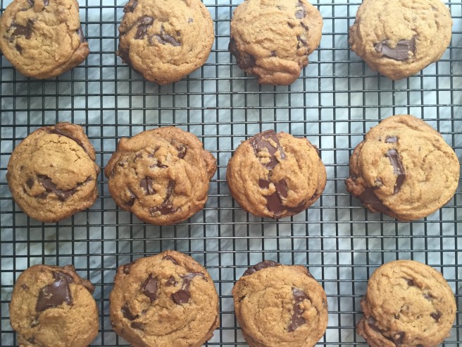 Fresh out of the oven and cooling on a wire rack.