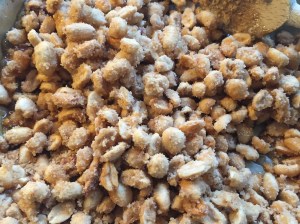 Crystalized sugar coated peanuts