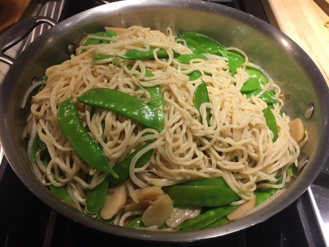 Longevity Noodles in skillet