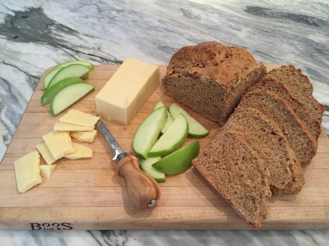 Brown Soda Bread, cheese, and apples