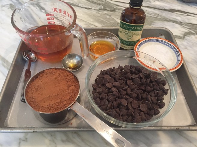 Ingredients for Bittersweet Chocolate and Honey Sorbet